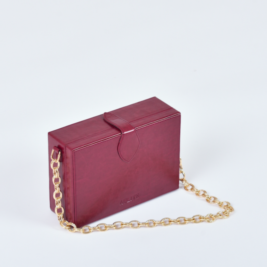 Noah Box Bag - Cabernet Red