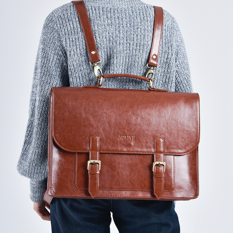 The Boston Two-in-One Laptop Bag - Tan