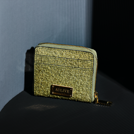 June Coco Minimal Wallet with Cork Lining - Seaweed Green